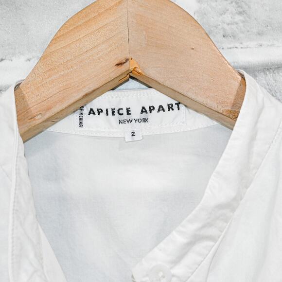 APIECE APART Women's Samara Shirt Dress in White high-Low Hemline Size 2 - Picture 3 of 10